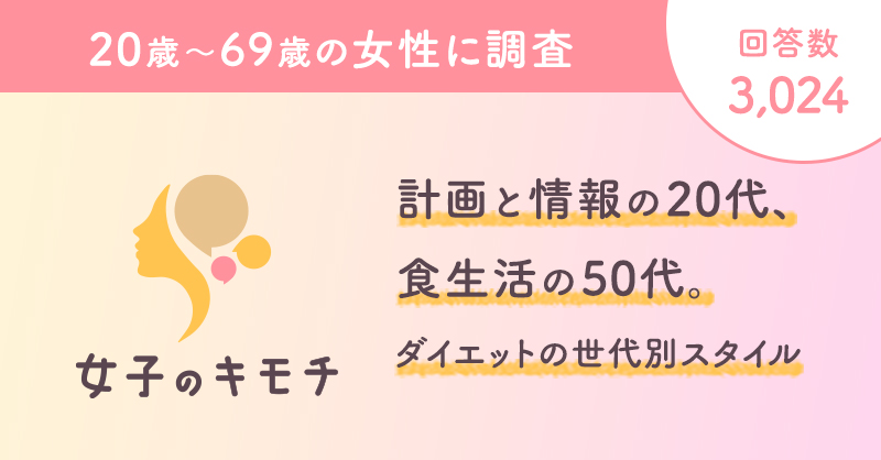 計画と情報の20代、食生活の50代。ダイエットの世代別スタイル